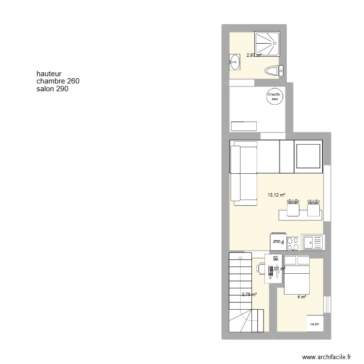 LILLE. Plan de 5 pièces et 24 m2