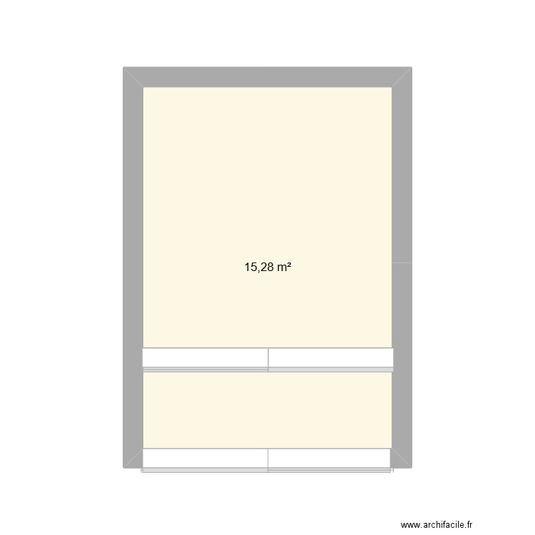 cliniuqe. Plan de 1 pièce et 15 m2