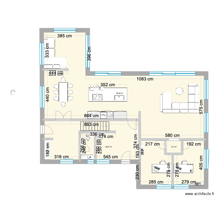 Projet villa. Plan de 4 pièces et 134 m2