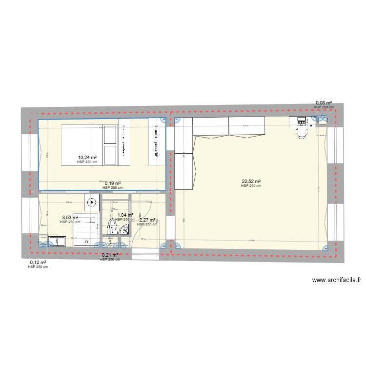 ANCIEN QUAI ISOLE 2. Plan de 9 pièces et 40 m2