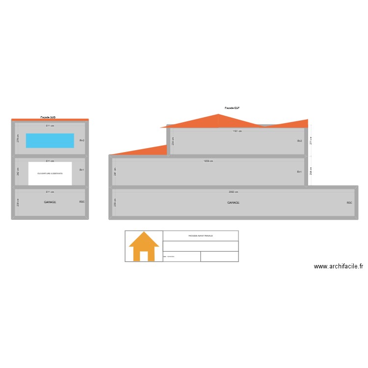 Pasteur Facades avant travaux. Plan de 6 pièces et 164 m2