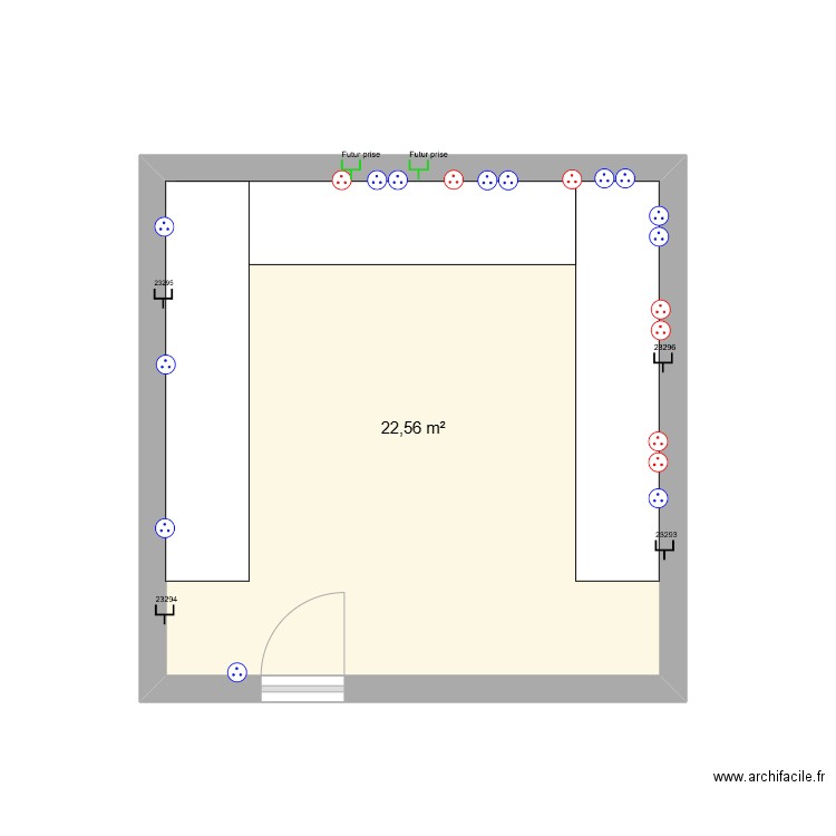 plancbrs. Plan de 1 pièce et 23 m2