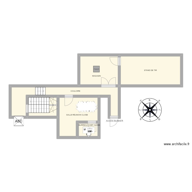 CLOSE -1. Plan de 6 pièces et 57 m2