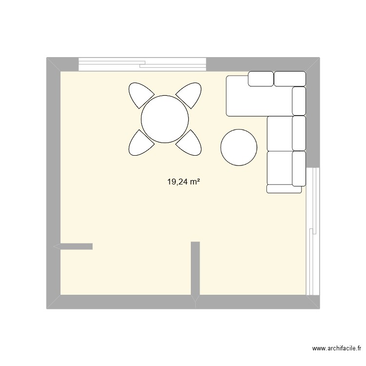 cataleya. Plan de 1 pièce et 19 m2