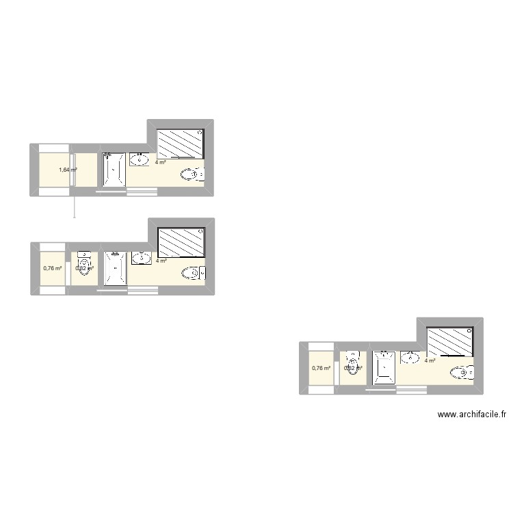 salle bain 1. Plan de 8 pièces et 17 m2