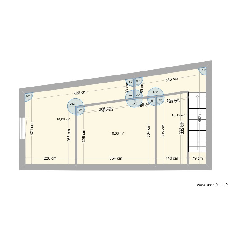 Rdc Maison gauche . Plan de 2 pièces et 31 m2