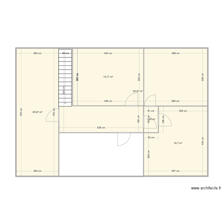 SATINGES ETAGE. Plan de 5 pièces et 80 m2