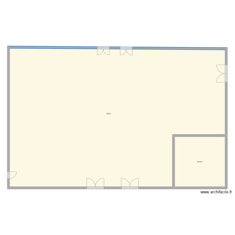 Studio 400. Plan de 2 pièces et 397 m2