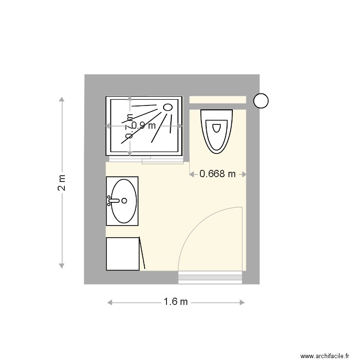 SBFRIOUL 2. Plan de 3 pièces et 3 m2