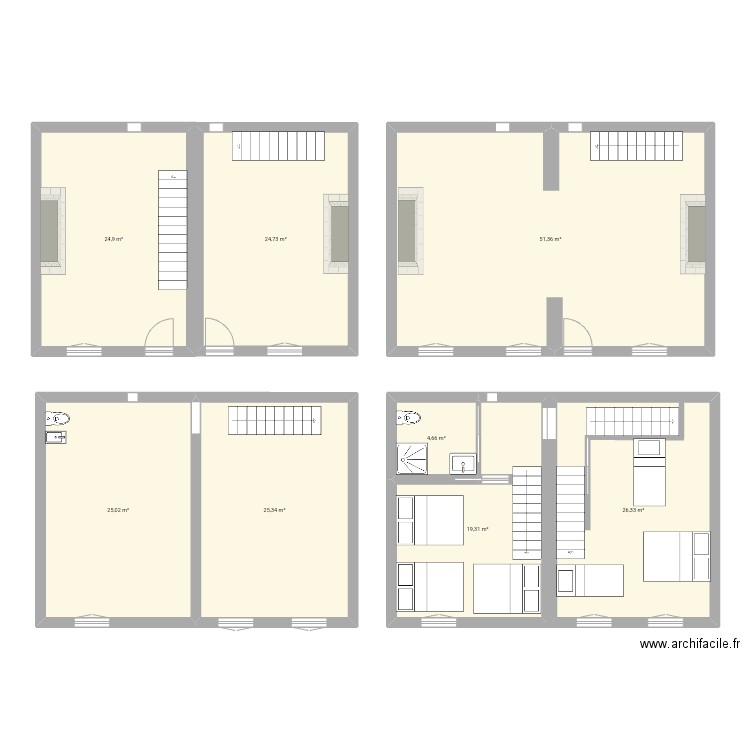 Conjat. Plan de 8 pièces et 202 m2