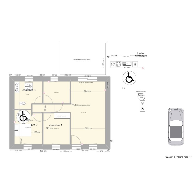 planprojebouzillé21092024. Plan de 5 pièces et 66 m2