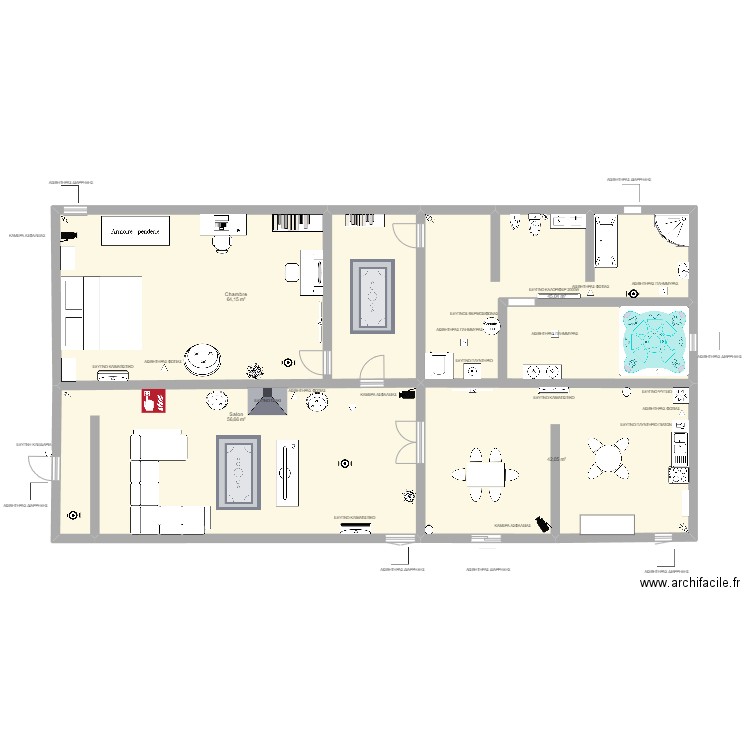 ARCHIFACILE. Plan de 4 pièces et 208 m2