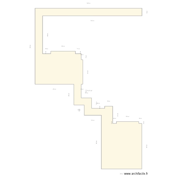 Maréchal LLupia. Plan de 1 pièce et 75 m2