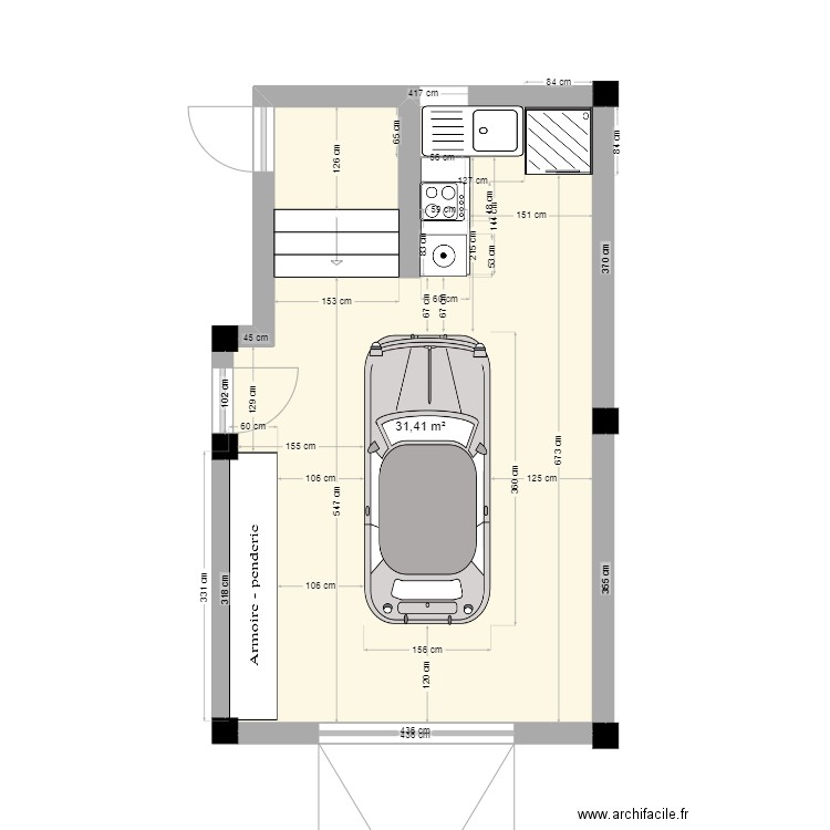 GARAGE AHMED 2. Plan de 1 pièce et 31 m2