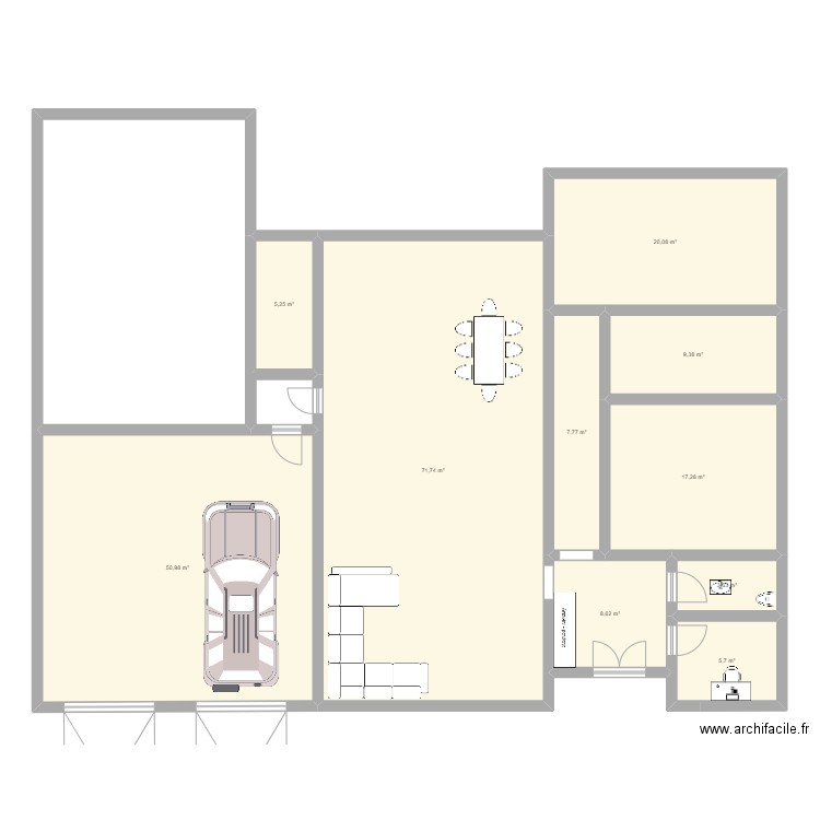 MAISON. Plan de 10 pièces et 200 m2