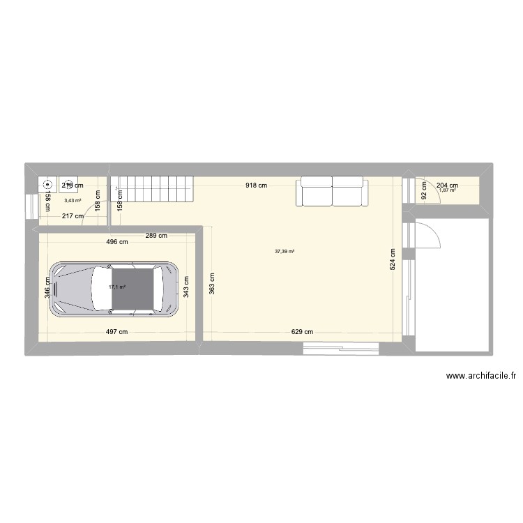 extension. Plan de 10 pièces et 119 m2