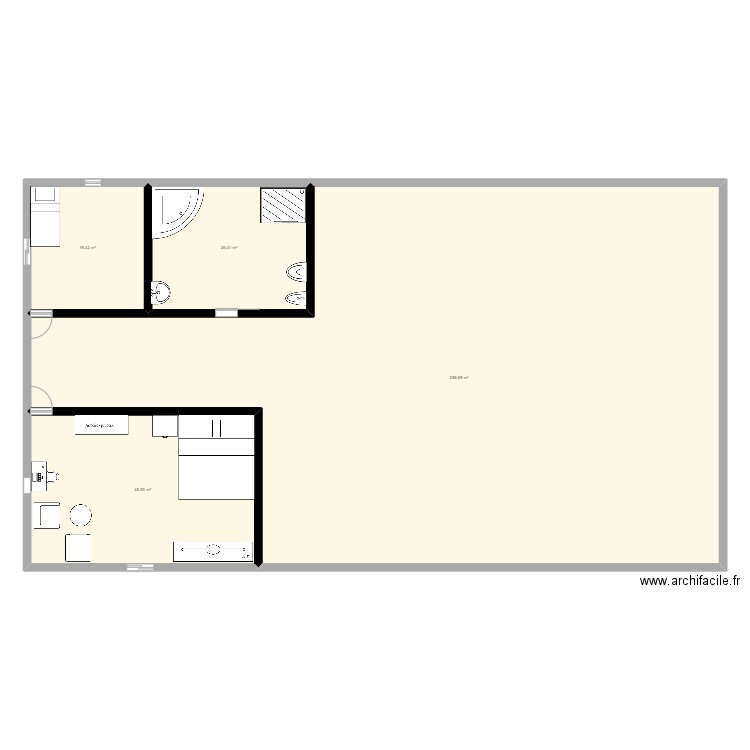 maison 1. Plan de 4 pièces et 348 m2