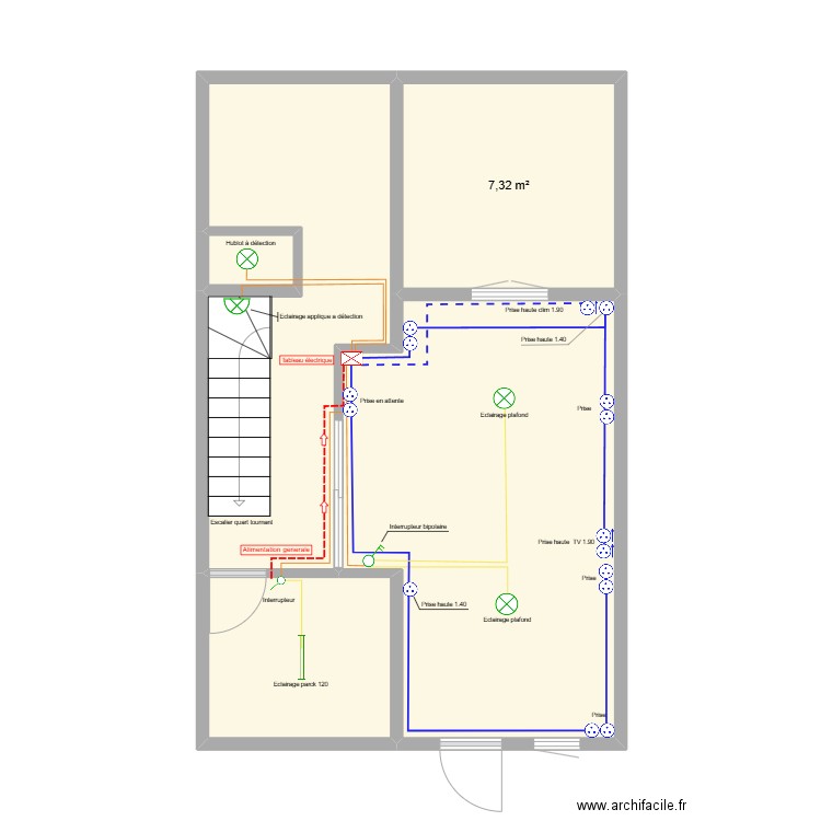 Atelier Océane. Plan de 5 pièces et 42 m2