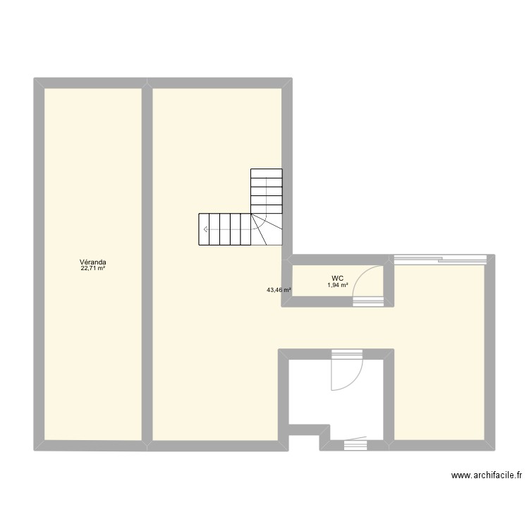 Maison kerarpant . Plan de 3 pièces et 68 m2