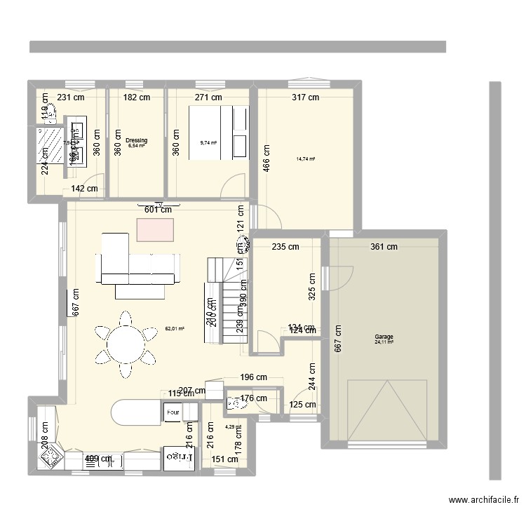 Les amarantes 3. Plan de 7 pièces et 129 m2