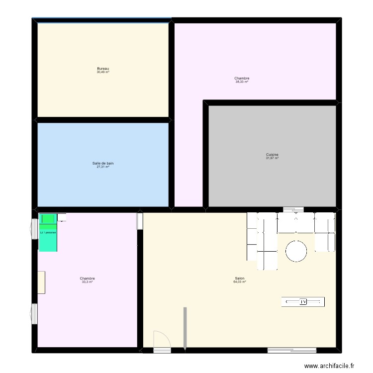 Petite maison. Plan de 6 pièces et 225 m2