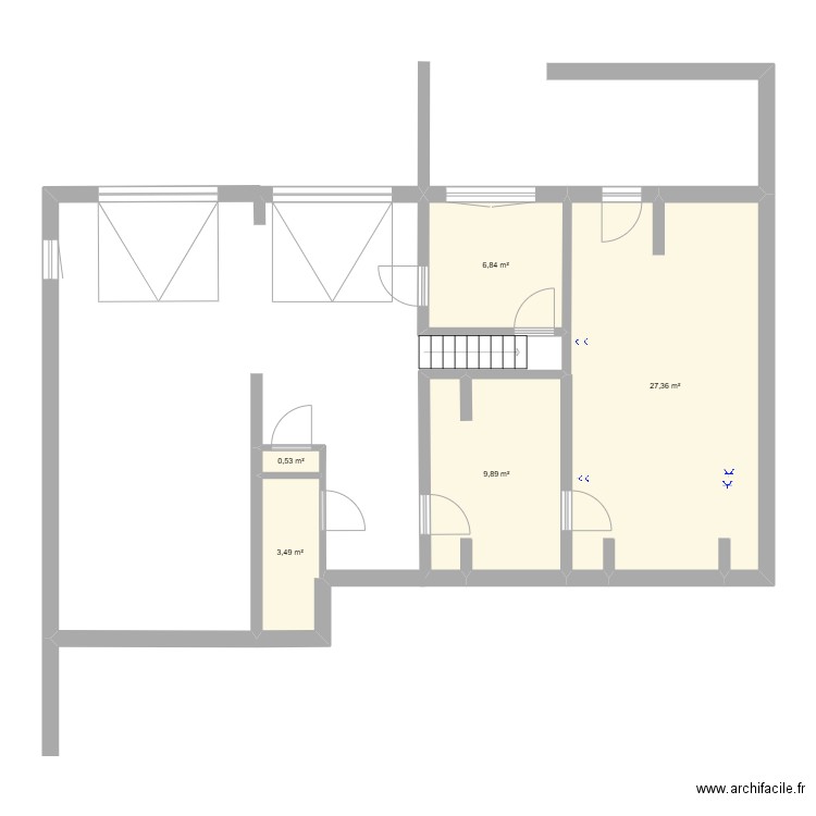 Plainevaux S/sol 3. Plan de 5 pièces et 48 m2