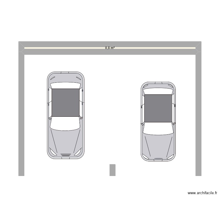 abri voiture. Plan de 1 pièce et 1 m2