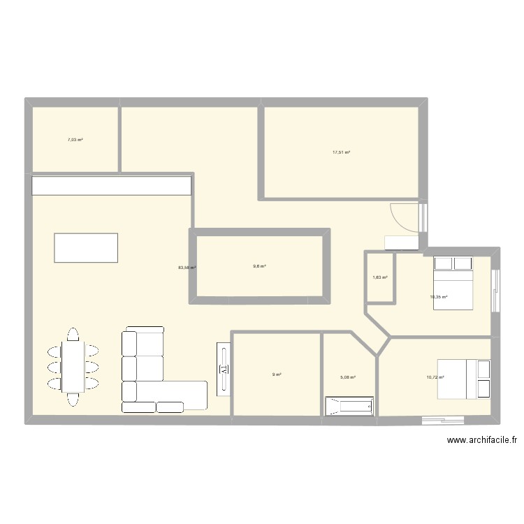 vern 2. Plan de 9 pièces et 168 m2