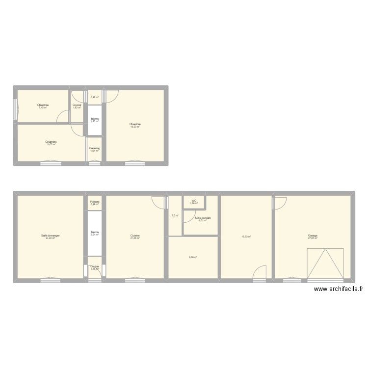 Lucas et clem 2. Plan de 18 pièces et 158 m2