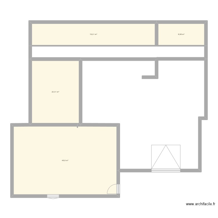 Etage des chambres. Plan de 4 pièces et 95 m2