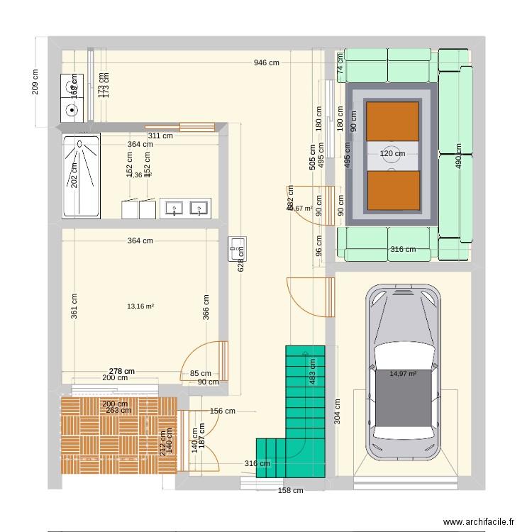 maison aklim. Plan de 4 pièces et 81 m2