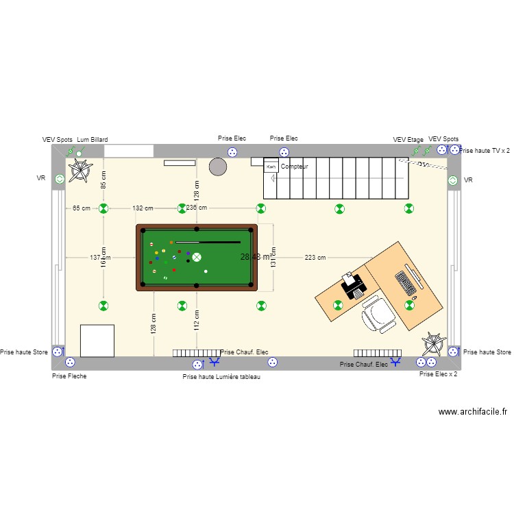 #Y88K-2. Plan de 1 pièce et 28 m2