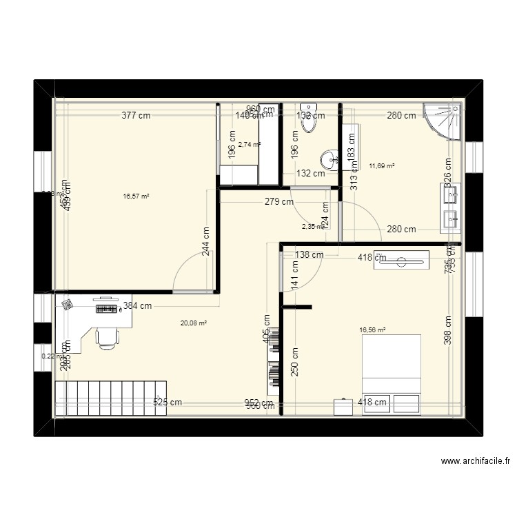 panier 3. Plan de 8 pièces et 71 m2