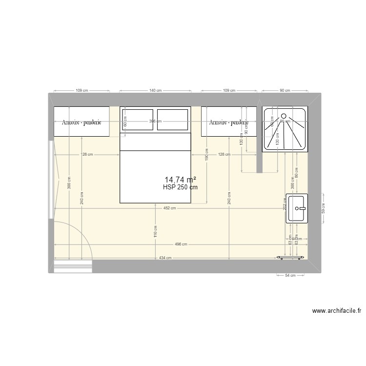 MAMAN . Plan de 1 pièce et 15 m2