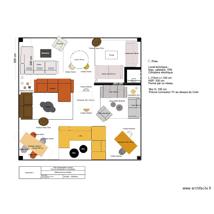 FOIRE DE MONTPELLIER LE LIQUIDITAIRE V4. Plan de 2 pièces et 80 m2