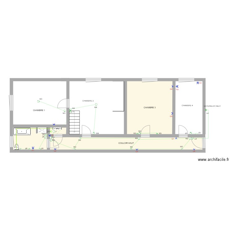 ETAGE 1. Plan de 16 pièces et 313 m2