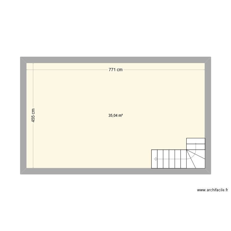 cave. Plan de 1 pièce et 35 m2