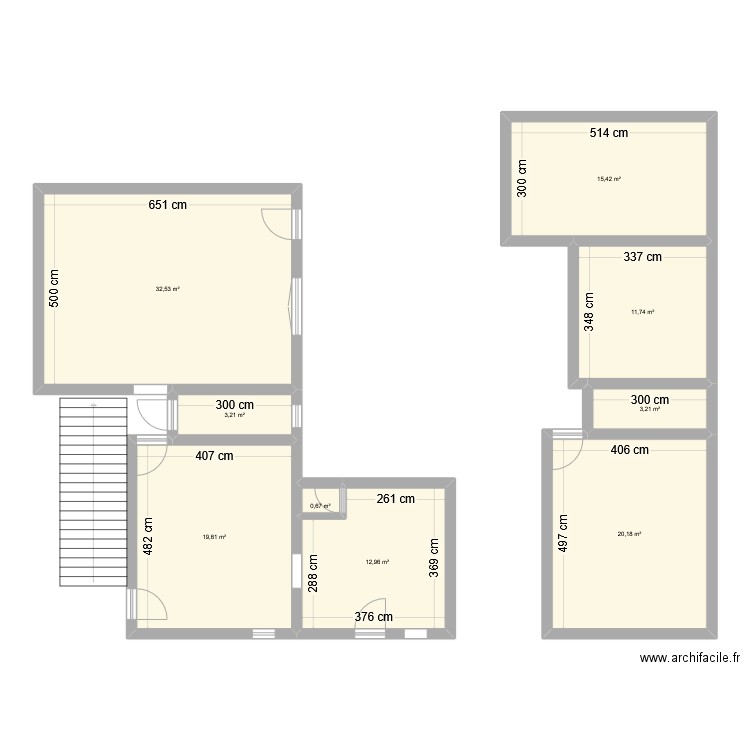 Noironte. Plan de 9 pièces et 120 m2