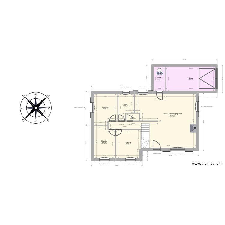 ML25000306 ABADIE . Plan de 14 pièces et 195 m2