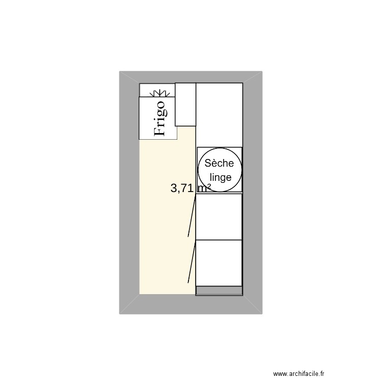 cuisine ete. Plan de 1 pièce et 4 m2