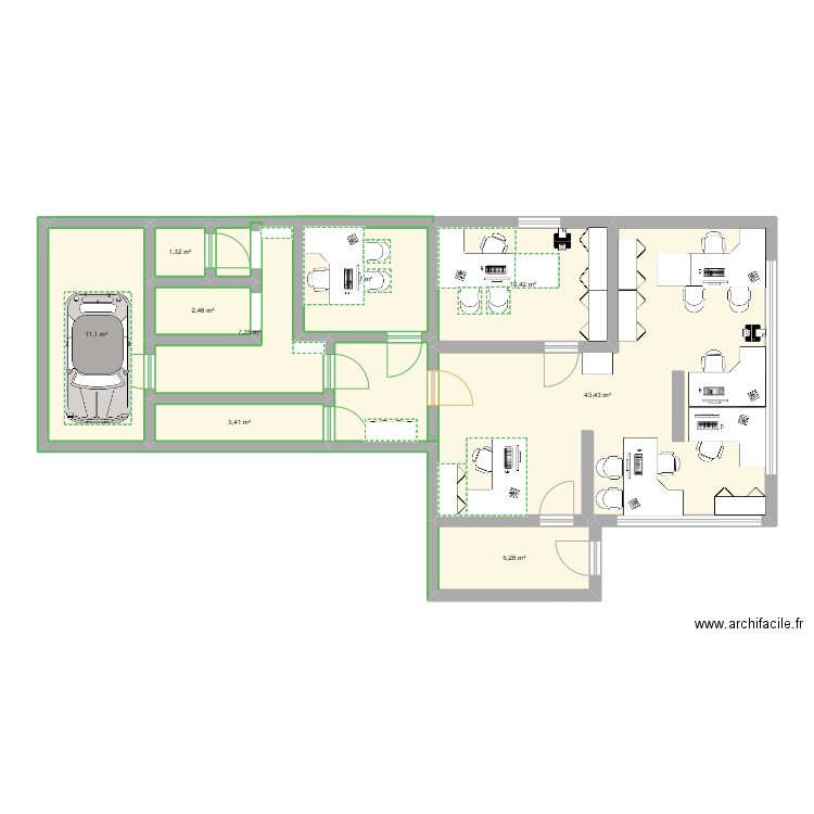 francimmo. Plan de 9 pièces et 92 m2