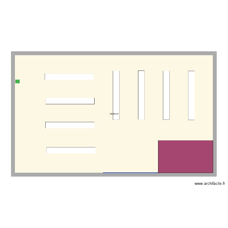 MODERNE EXISTANT. Plan de 1 pièce et 137 m2