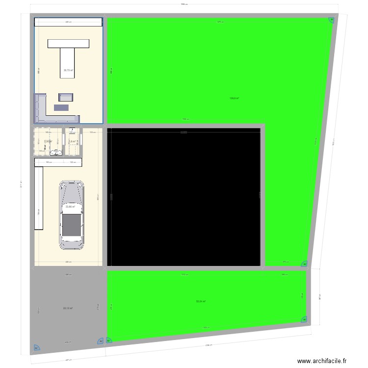 GARAGE V2. Plan de 8 pièces et 363 m2