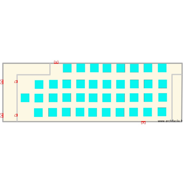 Salle E D'Orves. Plan de 3 pièces et 1224 m2