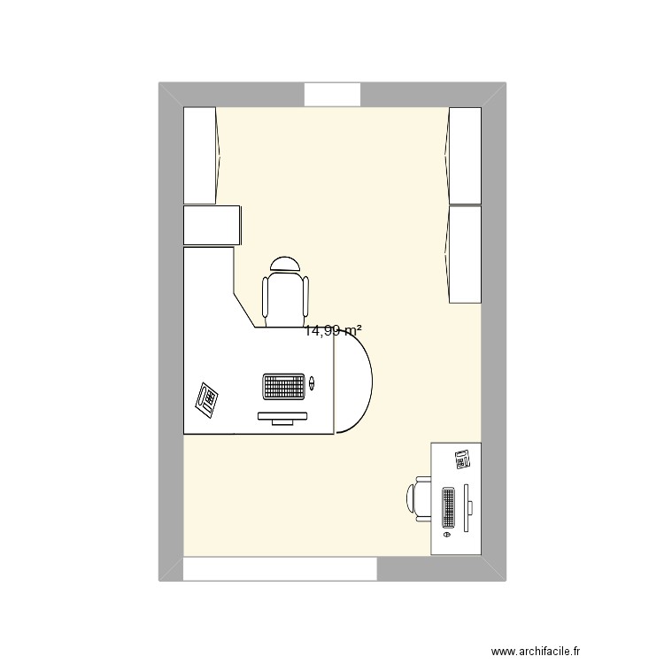 Bureau 4. Plan de 1 pièce et 15 m2