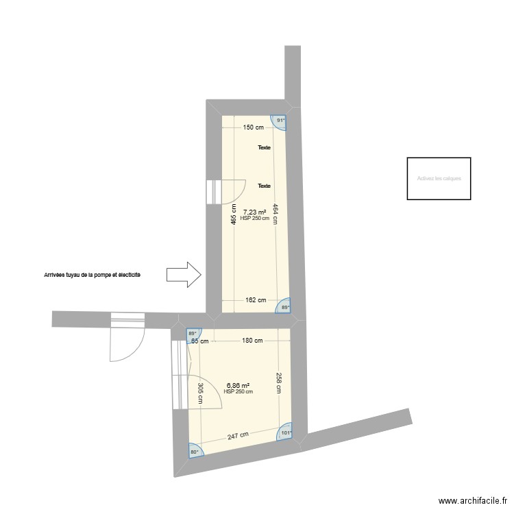 LOCAL TECHNIQUE VALENE 2. Plan de 2 pièces et 14 m2