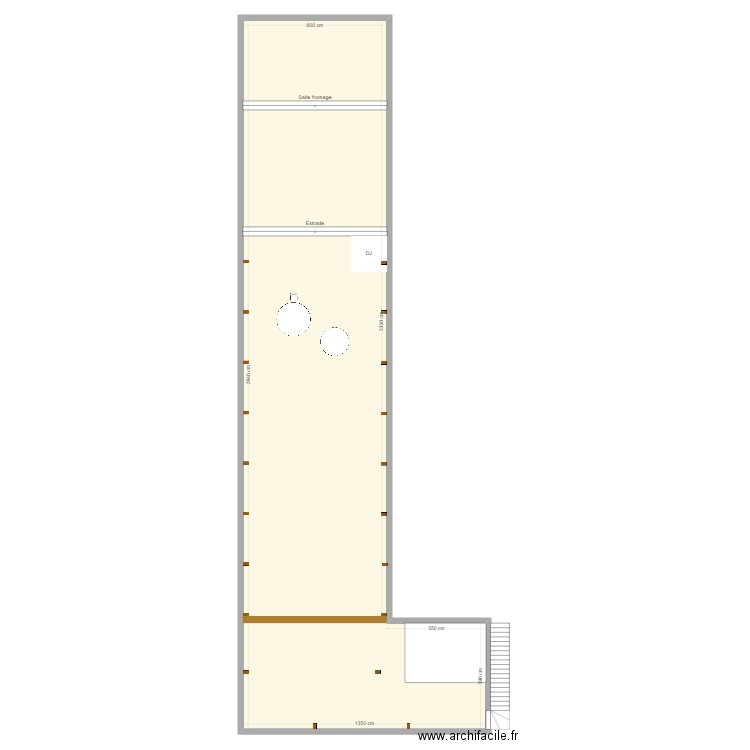 Salle repas. Plan de 1 pièce et 348 m2