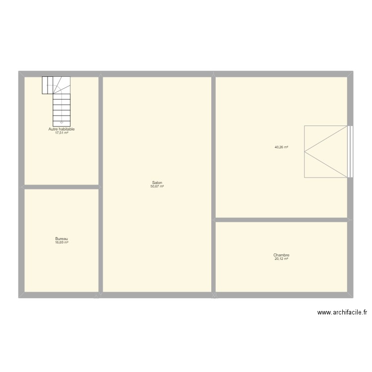 sous sol. Plan de 5 pièces et 145 m2