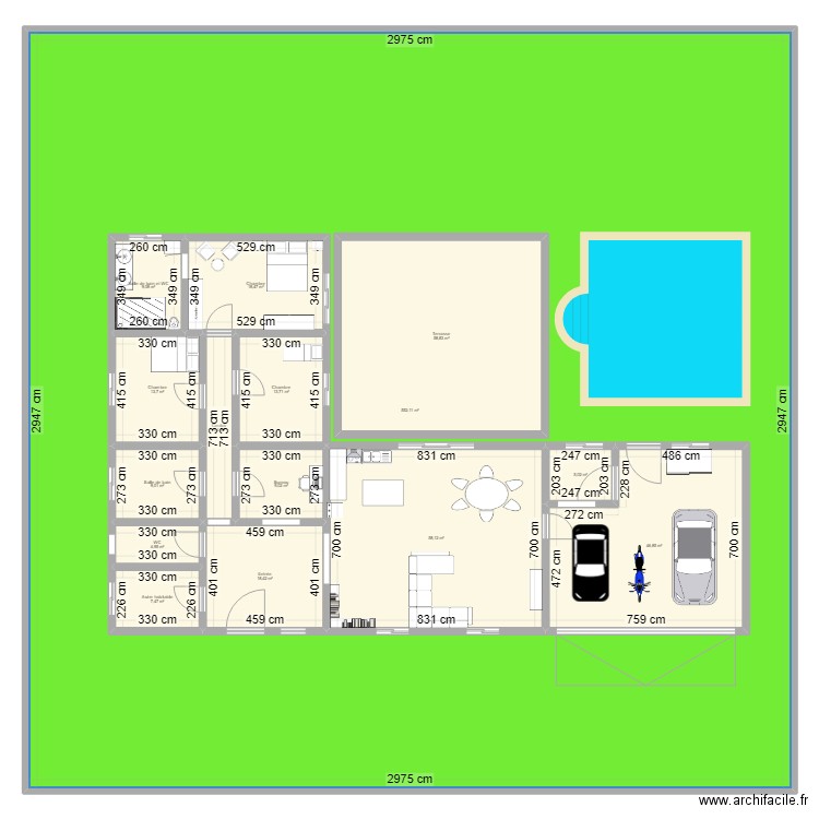 Ma maison. Plan de 15 pièces et 1157 m2