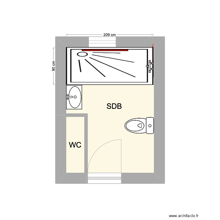 ANTONUCCI Scenario 2. Plan de 2 pièces et 6 m2